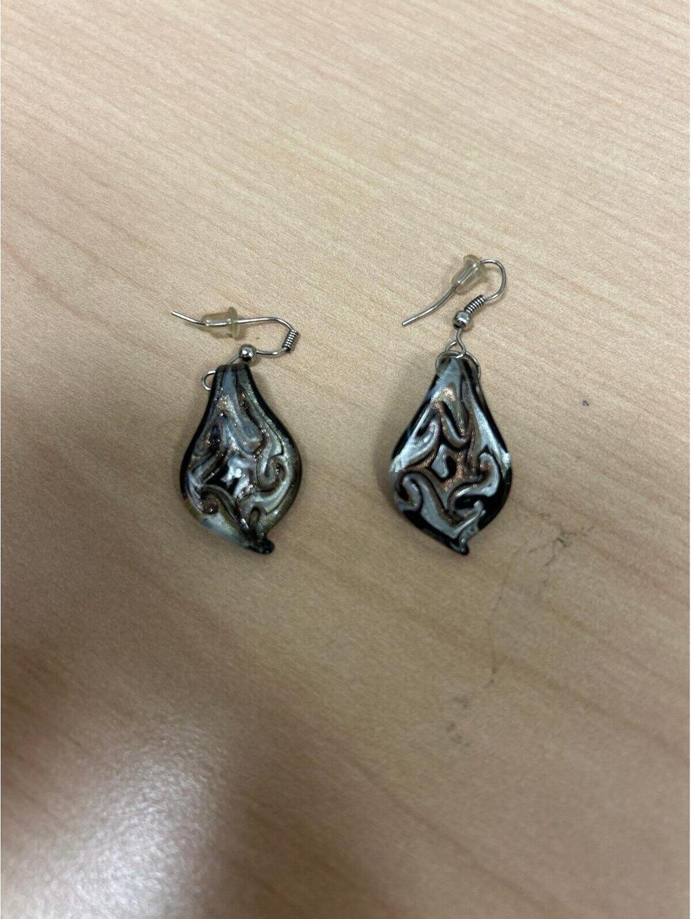 Murano Inspired Teardrop Glass Earrings